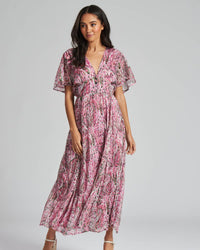 South Beach Womens Paisley Print Midi Dress