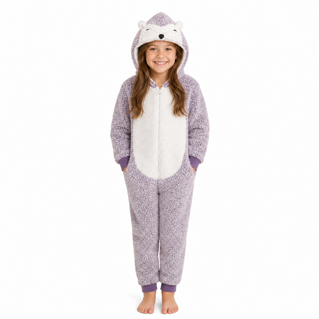 Girls Purple Hedgehog Onesie
