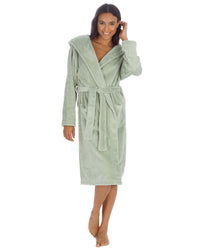 Huggable Womens Super Soft Flannel Fleece Hooded Robe