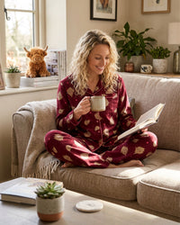 Indigo Sky Womens 100% Cotton Wincyette Button Pyjamas
