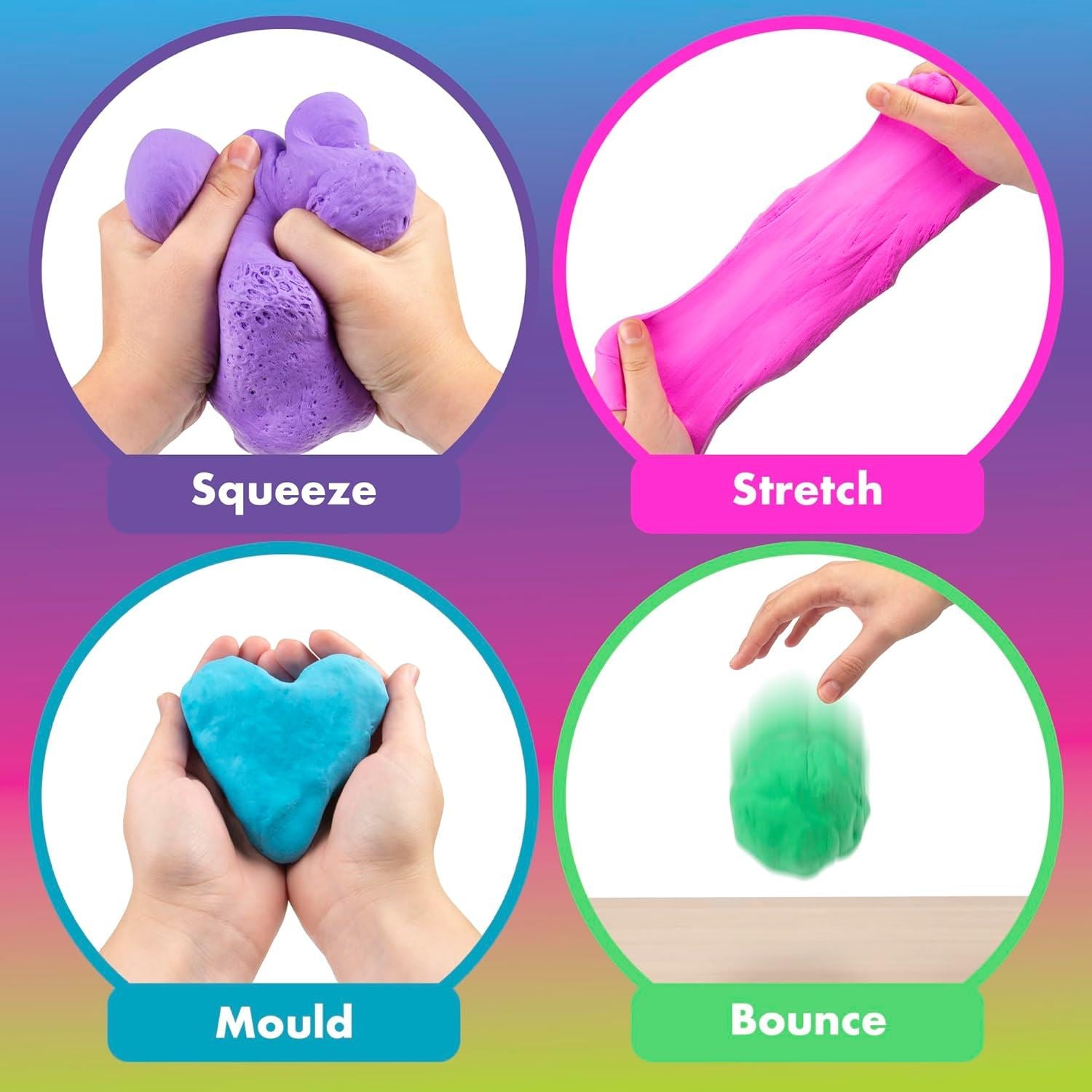 Jumbo 600g Rainbow Putty - Soft Stretchy Bouncy Sensory Slime for Kids