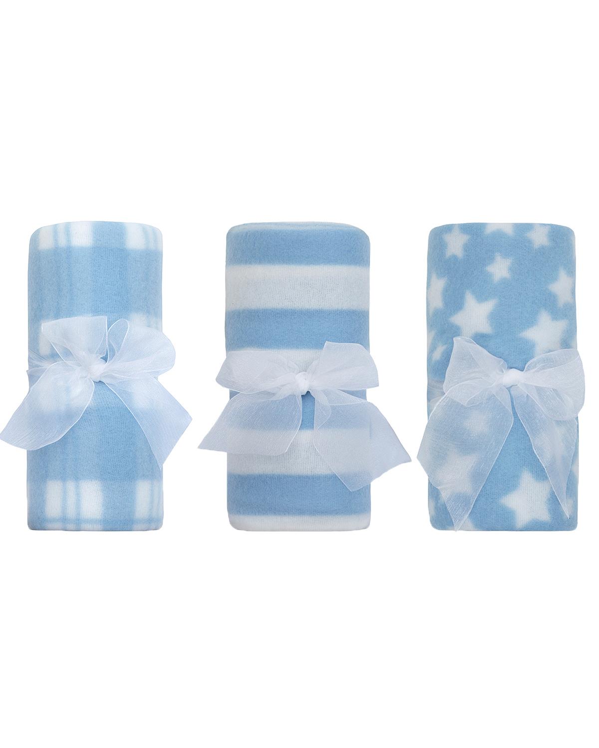 QT Baby 3 Pack Fleece Blanket Set