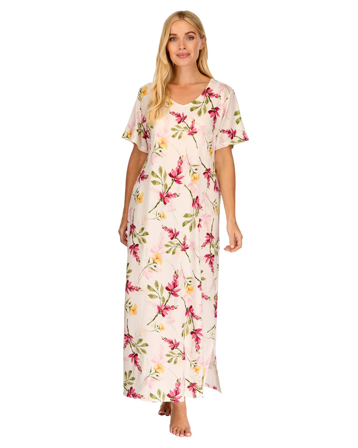 La Marquise Womens 'Berry & Blue' 43" & 50" Short Sleeve Nightie