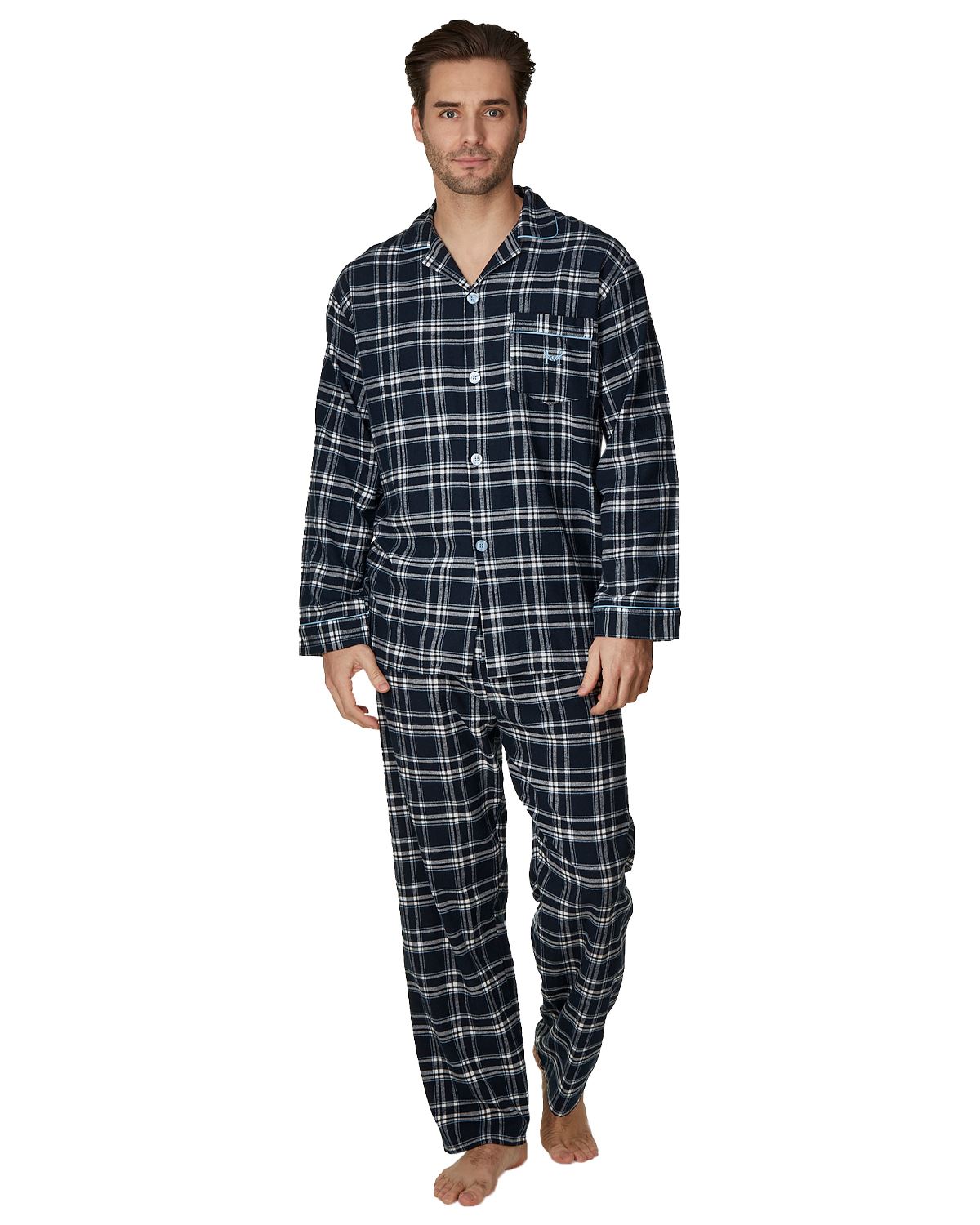 Haigman Mens Brushed 100% Cotton Pyjamas