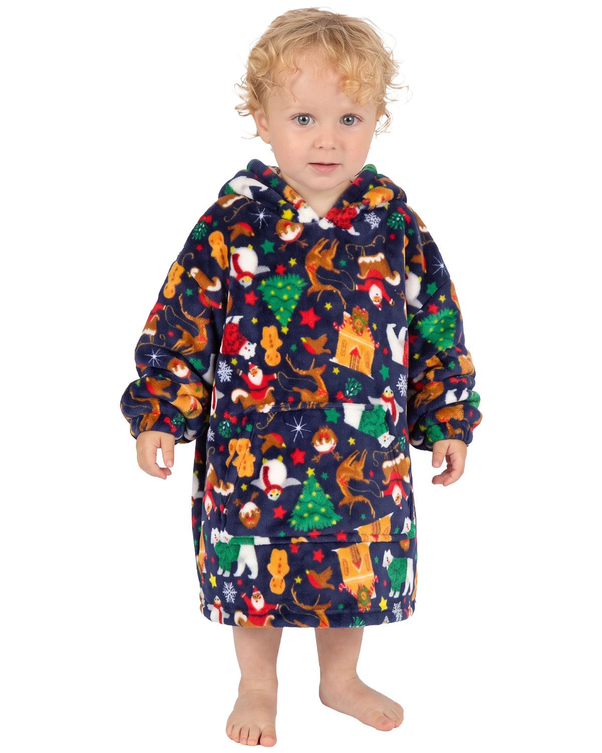 Huggable Kids Christmas Print Oversized Hoodie