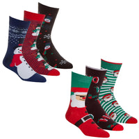 6 Pairs Family Christmas Cotton Rich Socks