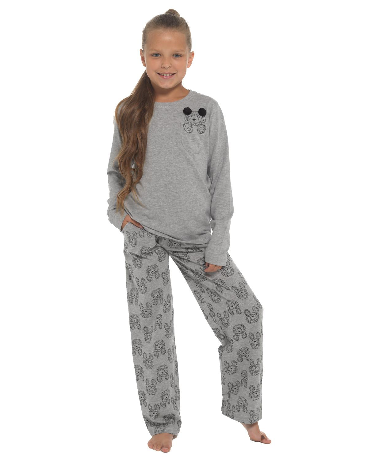 Cockapoo Pyjamas Female Slumber Hut Girls Jersey Grey Cockapoo Pyjamas