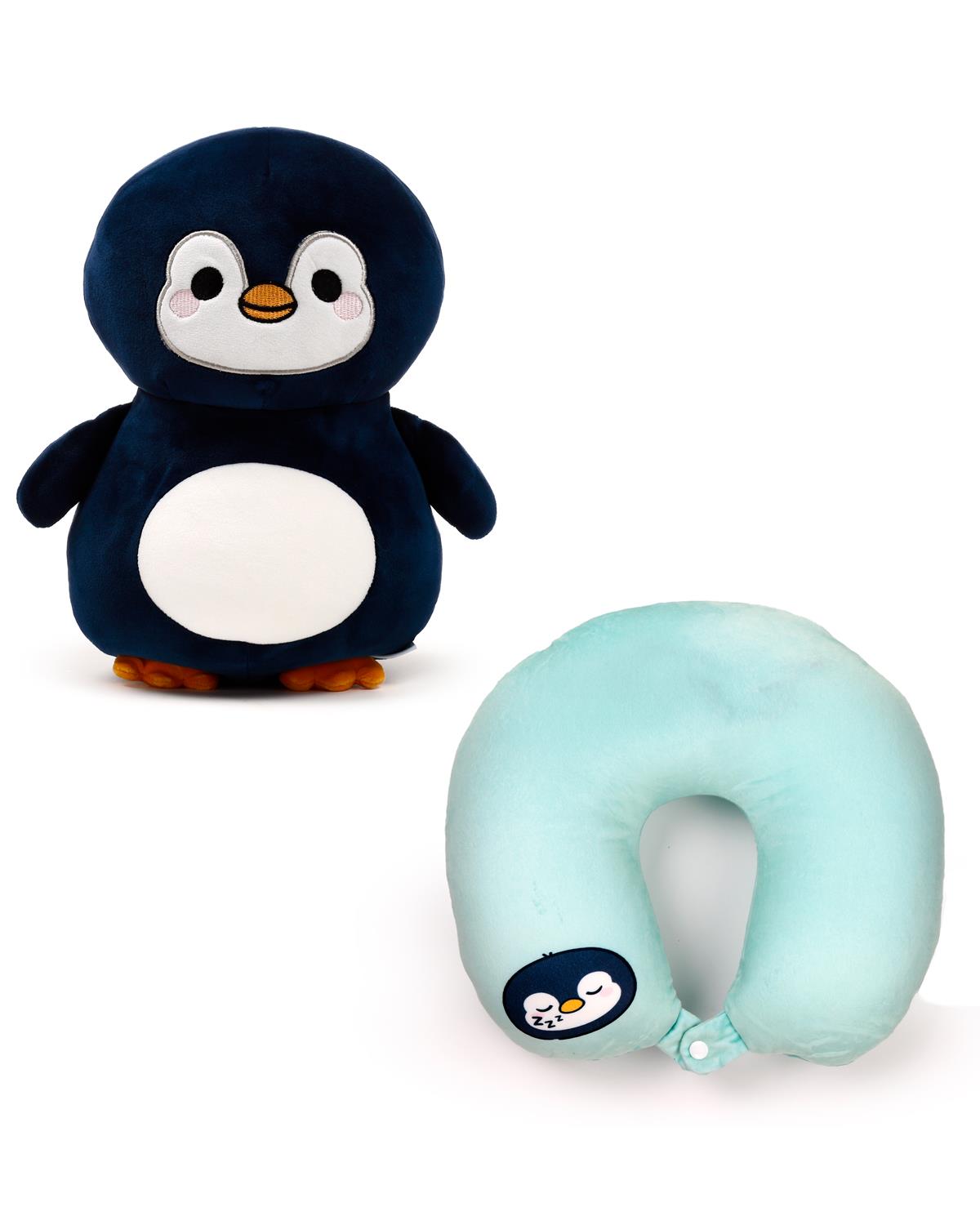 Swapseazzz Penguin 2-in-1 Plush Travel Pillow & Toy
