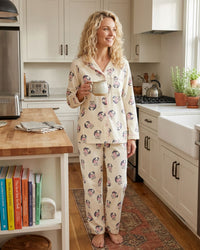 Indigo Sky Womens 100% Cotton Wincyette Button Pyjamas