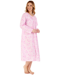 Slenderella Womens 45" Woven Long Sleeve Nightdress