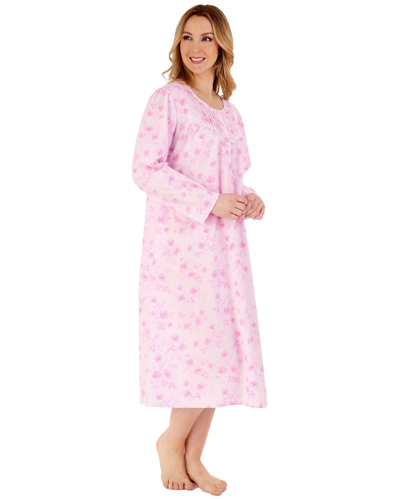 Slenderella Womens 45" Woven Long Sleeve Nightdress