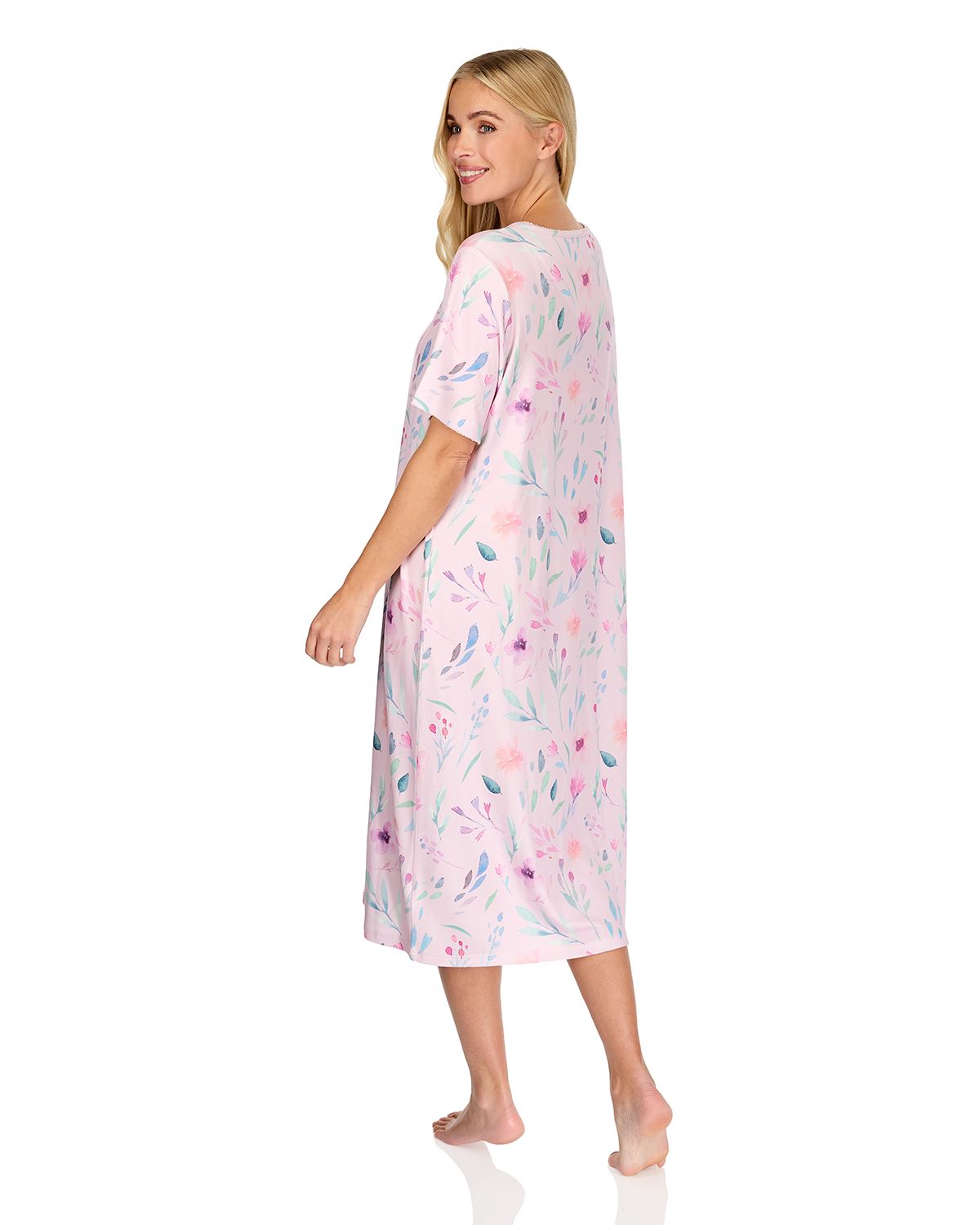 La Marquise Womens 'Watercolours' 43" & 50" Short Sleeve Nightie