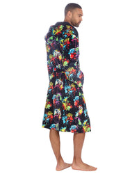 Huggable Mens Hooded Fleece Gamer Dressing Gown