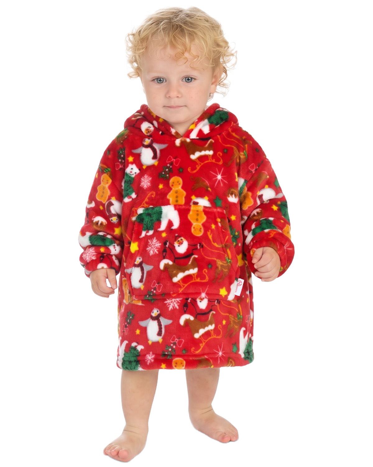 Huggable Kids Christmas Print Oversized Hoodie