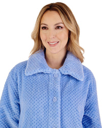Slenderella Womens 52" Waffle Fleece Button Dressing Gown