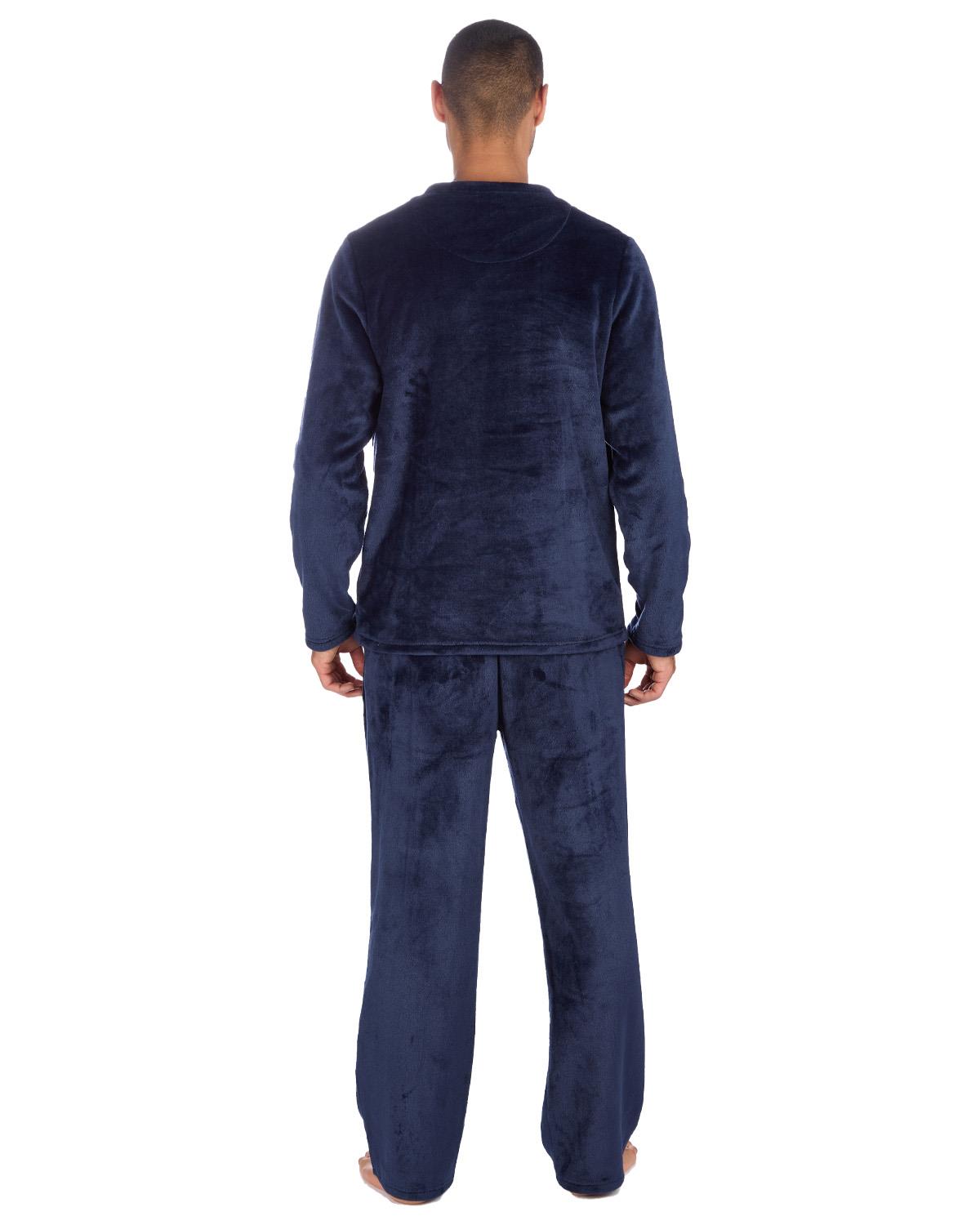 Cargo Bay Mens Polished Fleece Plain Pyjama Set