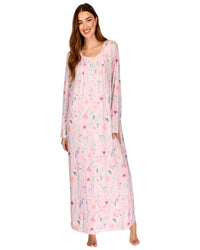 La Marquise Womens 'Watercolours' 43" & 50" Long Sleeve Jersey Nightie