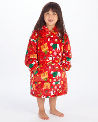 Huggable Kids Christmas Print Oversized Hoodie