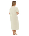 Marlon Womens Linear Floral 45" Short Sleeve Button Nightie