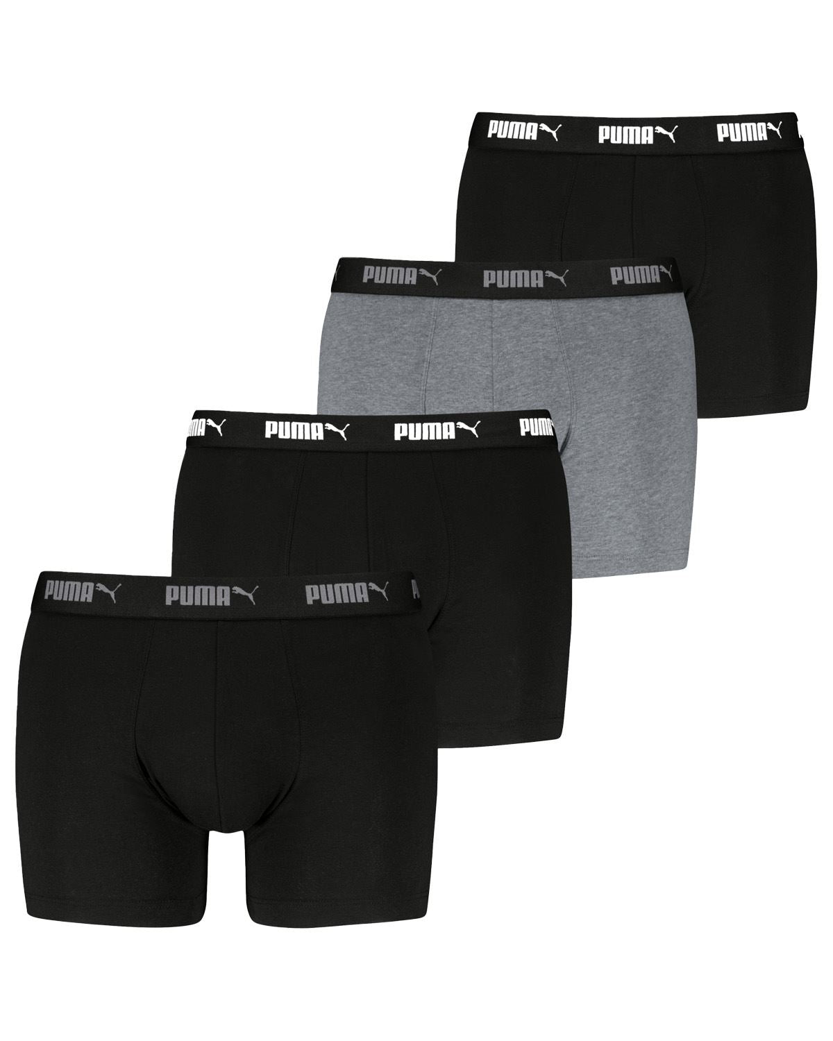 Puma Mens 4 Pack Everyday Cotton Stretch Boxers with Logo Waist Band