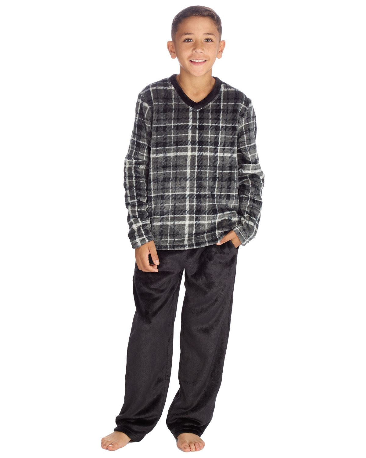 Cargo Bay Boys Polished Fleece Check Pyjamas