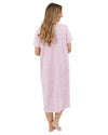 Marlon Womens Linear Floral 45" Short Sleeve Button Nightie