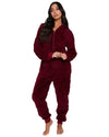 Loungeable Womens Cable Fleece Hooded Onesie