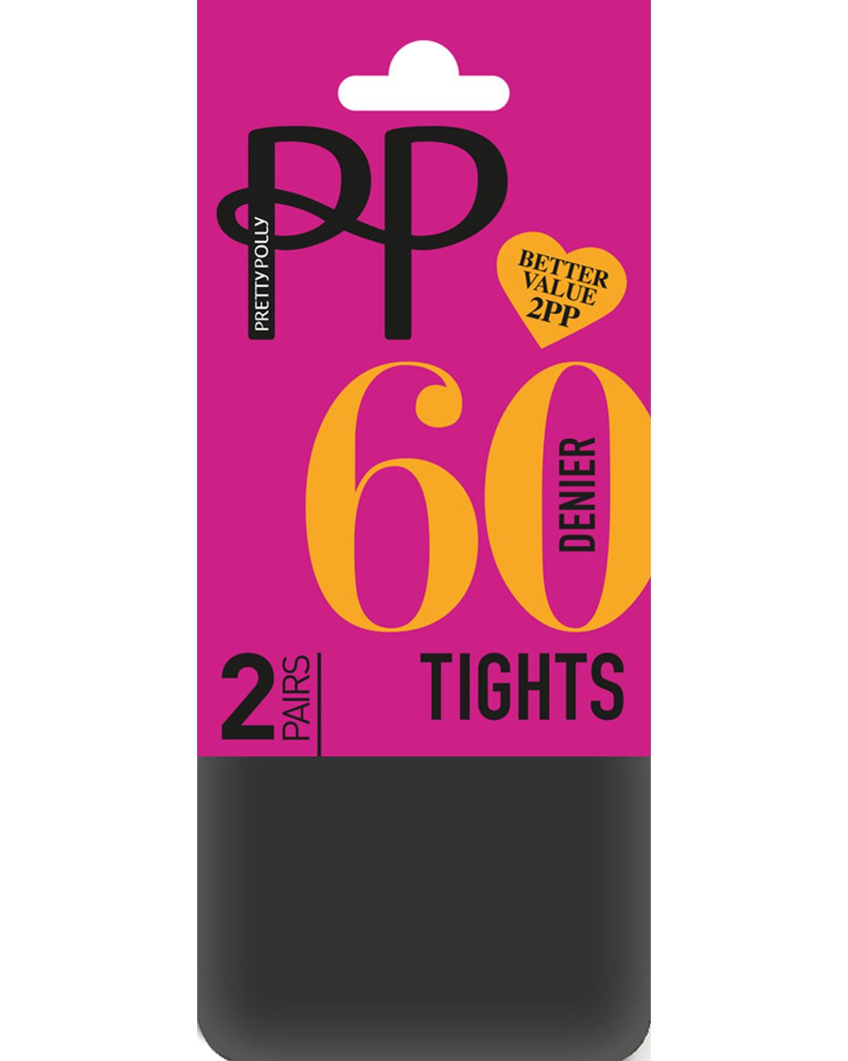 Pretty Polly Womens 2 Pack 60 Denier Opaque Tights