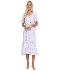 La Marquise Womens 'Floral Reflections' Short Sleeve Nightie