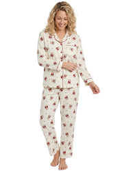 Indigo Sky Womens 100% Cotton Wincyette Button Pyjamas