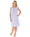 Slenderella Womens 40" Floral Gingham Sleeveless Nightie