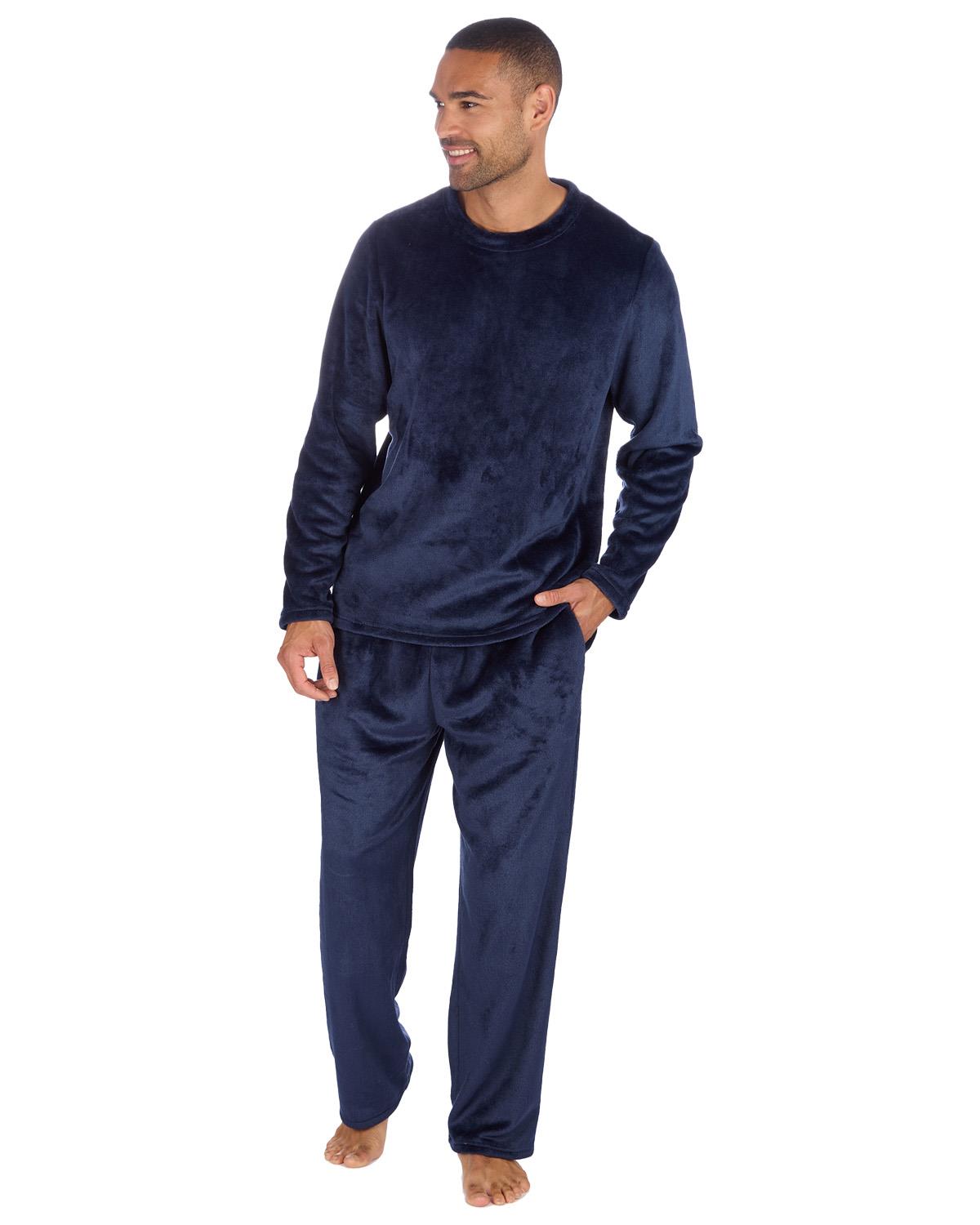 Cargo Bay Mens Polished Fleece Plain Pyjama Set