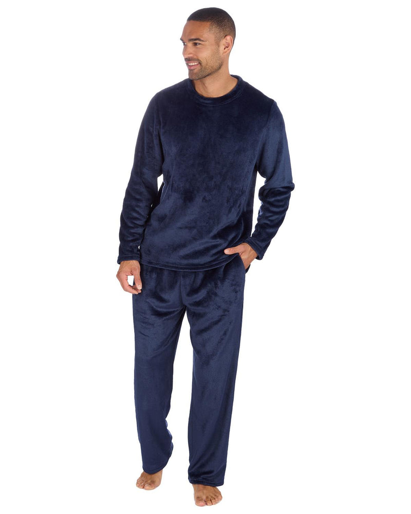 Cargo Bay Mens Polished Fleece Plain Pyjama Set