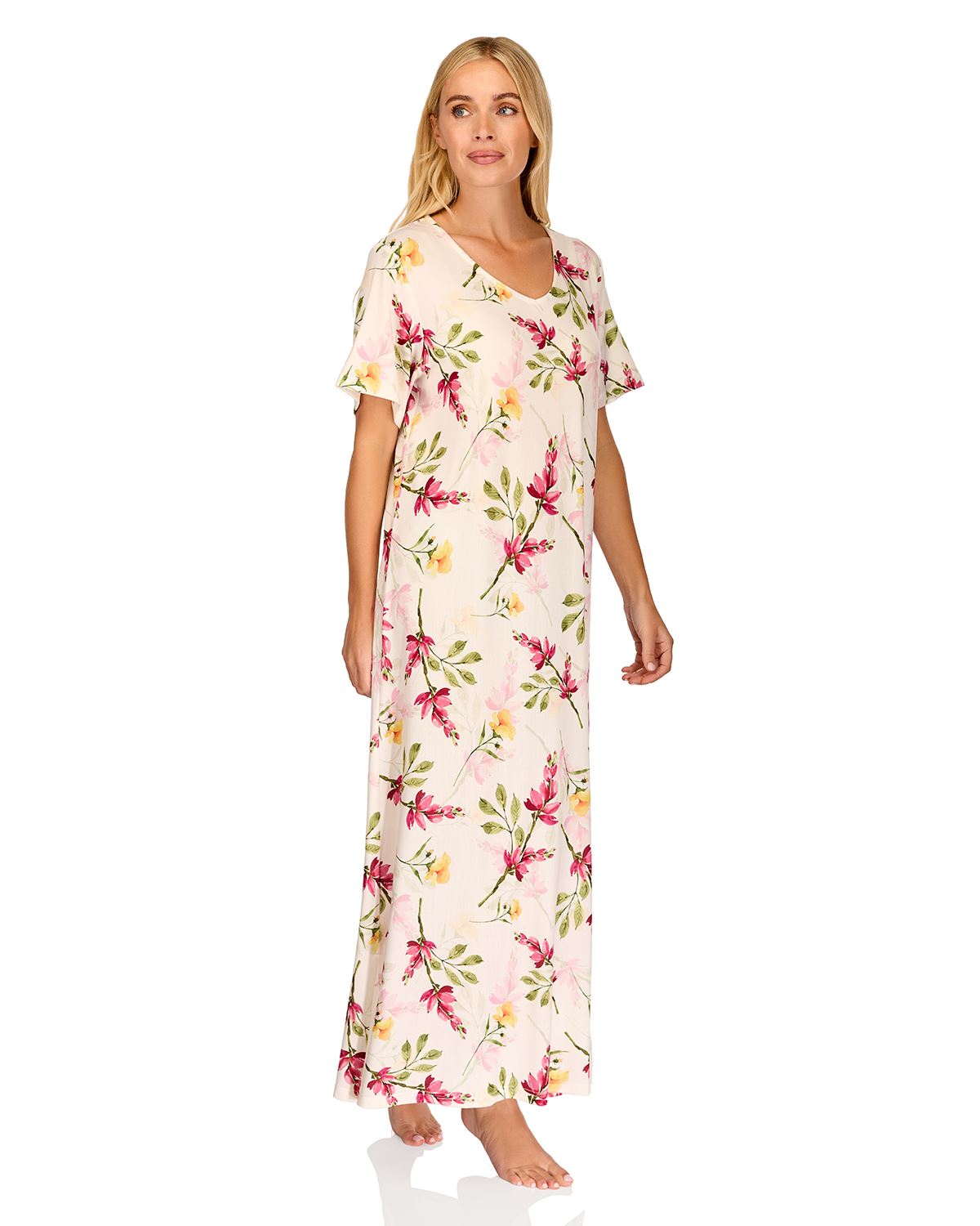 La Marquise Womens 'Berry & Blue' 43" & 50" Short Sleeve Nightie