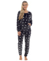 Womens Heart Print Fleece Pyjamas