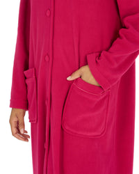 Lady Olga Womens Button Fleece Dressing Gown
