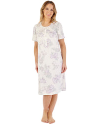Slenderella Womens Large Floral Interlock 43" Jersey Nightdress