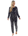 Womens Heart Print Fleece Pyjamas