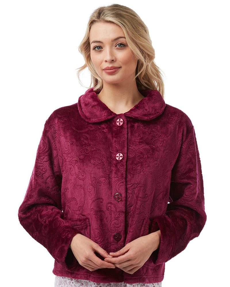 Ladies Embossed Button Bed Jacket