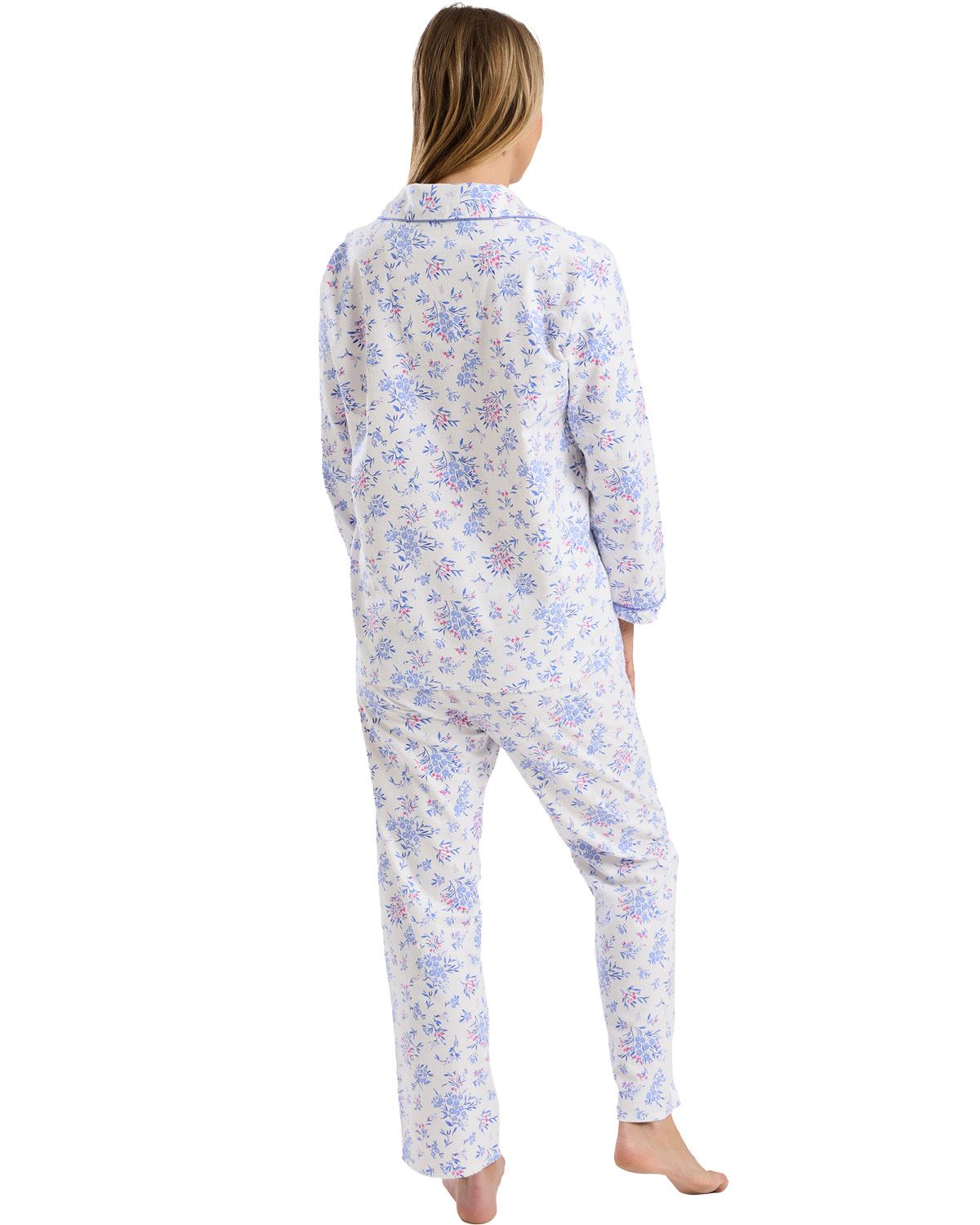 Marlon Womens Floral Bouqeut Wincey Button Pyjamas