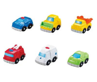 Mini Vehicles Set of 6 Free Moving Wheels Toy Cars for Toddlers (Ages 12 Months+)