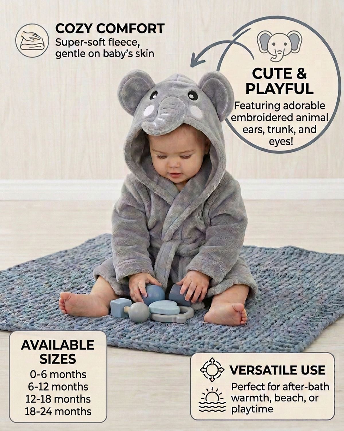 Babytown Giraffe Fleece Dressing Gown