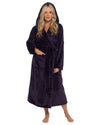 Slumber Hut Womens Flannel Fleece Hooded Dressing Gown