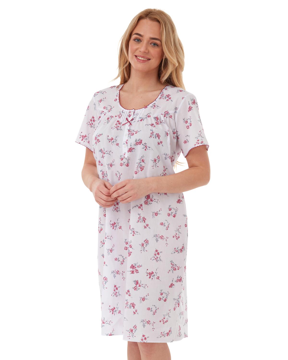Lady Olga Womens Short Sleeve Floral Woven Nightie – Slumber Hut