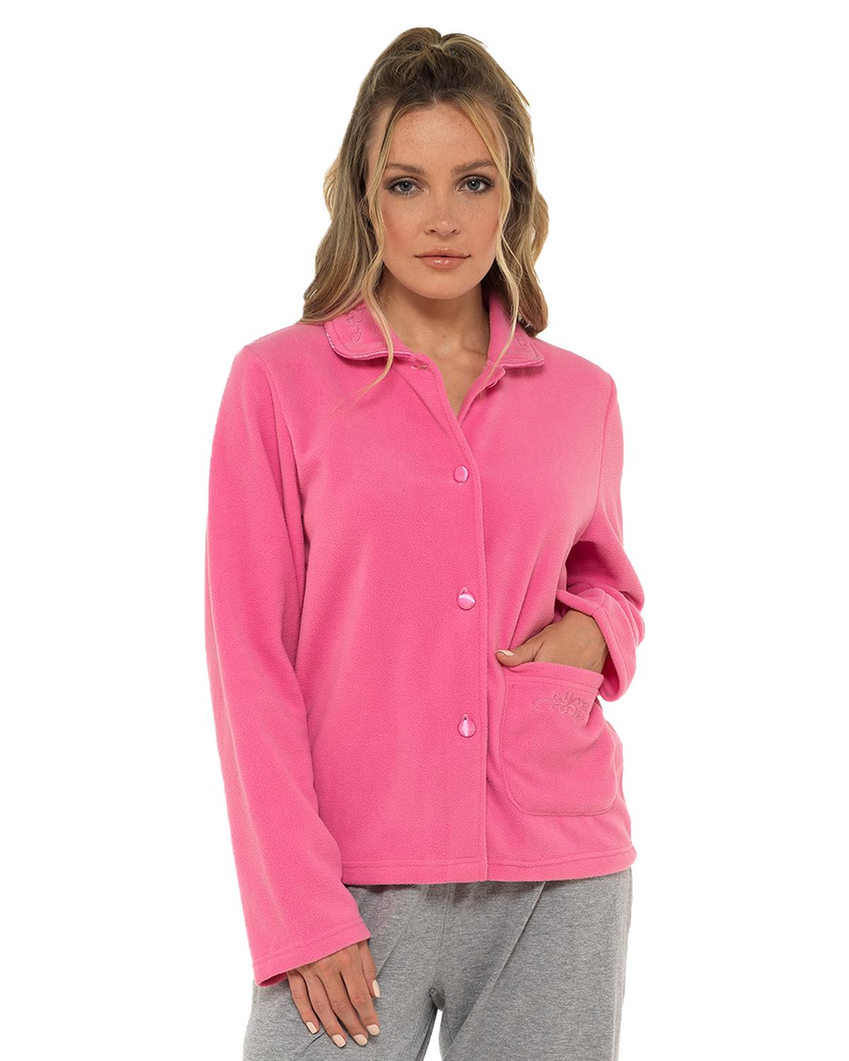 Lady Olga Womens Daisy Fleece Button Bed Jacket