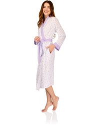 La Marquise Womens 'Vintage Blossoms' Long Sleeve Wrap Robe
