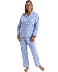 Marlon Womens Pretty Floral Wincey Button Pyjamas