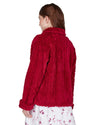 La Marquise Womens Diamond Jacquard Button Fleece Bed Jacket