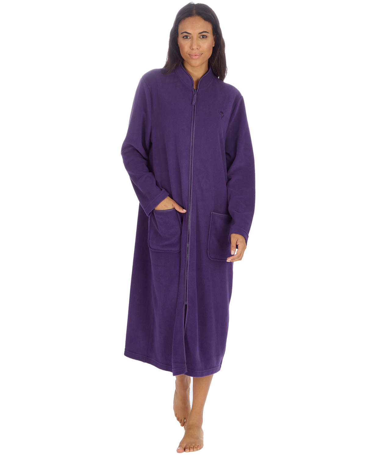 Slumber Hut Womens Zip Fleece Dressing Gown Slumber Hut Womens Zip Fleece Dressing Gown