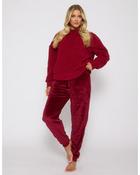 Loungeable Womens Borg Removeable Snood Jumper & Jogger Set